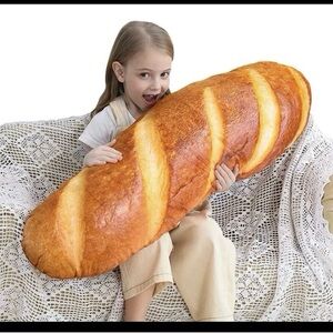 NEW  Bread Shape Pillow Soft Lumbar Baguette Back Cushion by Wepop